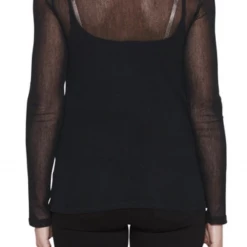 Maud Dainty MA Dainty - Groovy L/S Mesh Top - Black, White, Navy