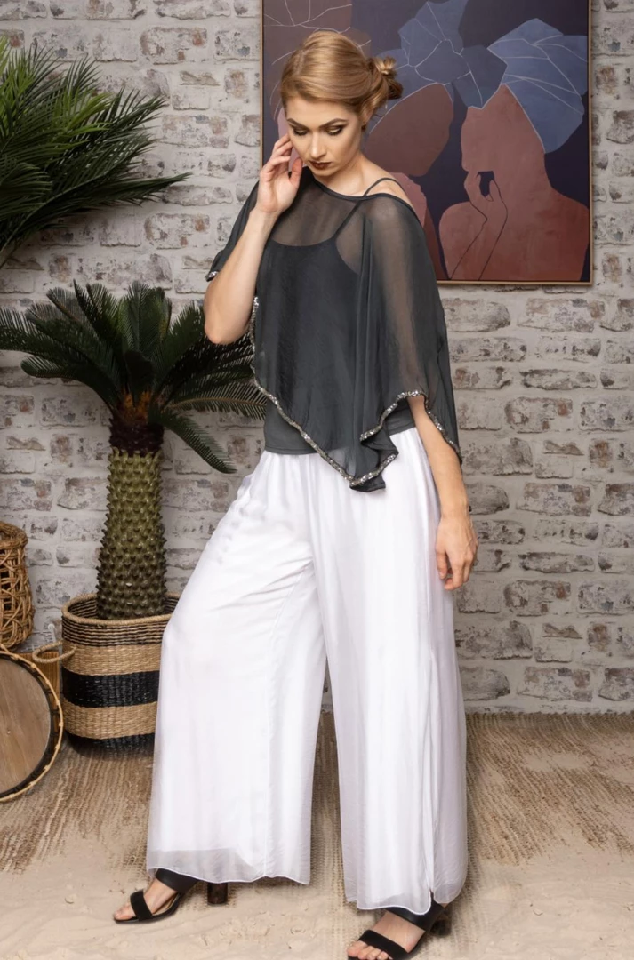 Imagine Fashion Linen & Silk Imagine - Granite Flavia Silk Top 10IM3679G 4 Imagine Fashion Linen & Silk Imagine - Granite Flavia Silk Top 10IM3679G