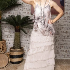 Imagine Fashion Linen & Silk Imagine - Zinnia Fifi Flapper Silk Skirt 10IM2272