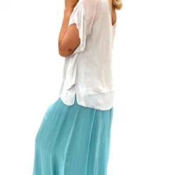 Jenny Jazz - Grayed Jade Silk Grace Fleur Skirt 5094