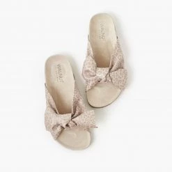 Grandco Boho Accessories SALE - Walnut - Somerset Bow Slide - Latte Leopard