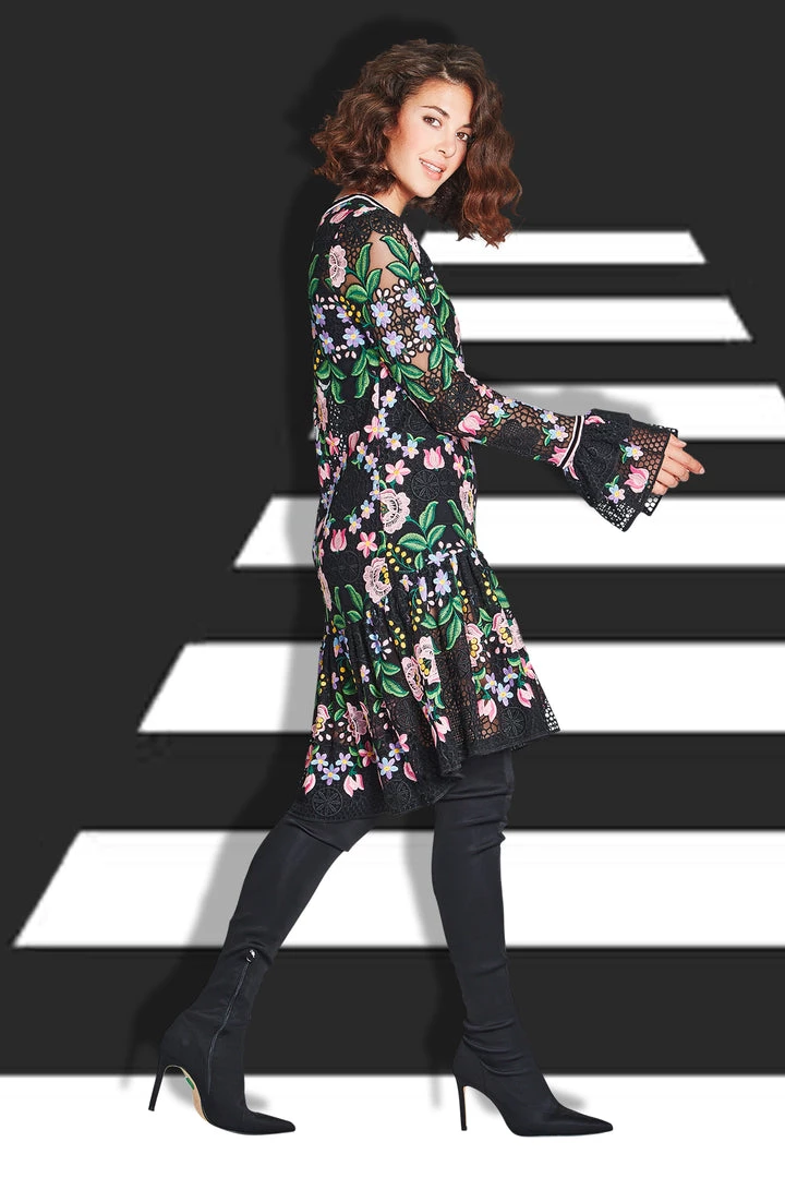 Trelise Cooper - Frilled About It Dress - Black Floral Trelise Cooper & Curate