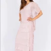 The Italian Closet - Light Pink Rowena Silk Tunic Dress With Cut Silk Skirt 2388