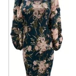 Jaase SALE - Lorraine - Autumn Shirred Midi Dress 33563