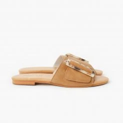 Grandco Boho Accessories SALE - Walnut - Venus Leather Slide - Tan
