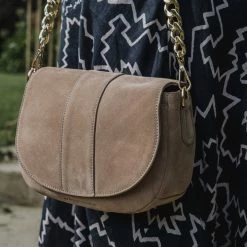 Elms & King Arlington Milne - Zara Saddle Bag- Spot Suede