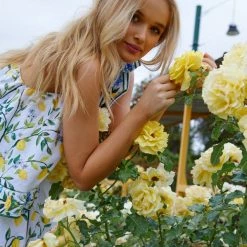 Binny - "THEY CALL ME LEMONCELLO." Linen Viscose One Shoulder Ruffle Midi Dress - Villafranca - Lemon Delicious 11 Binny -