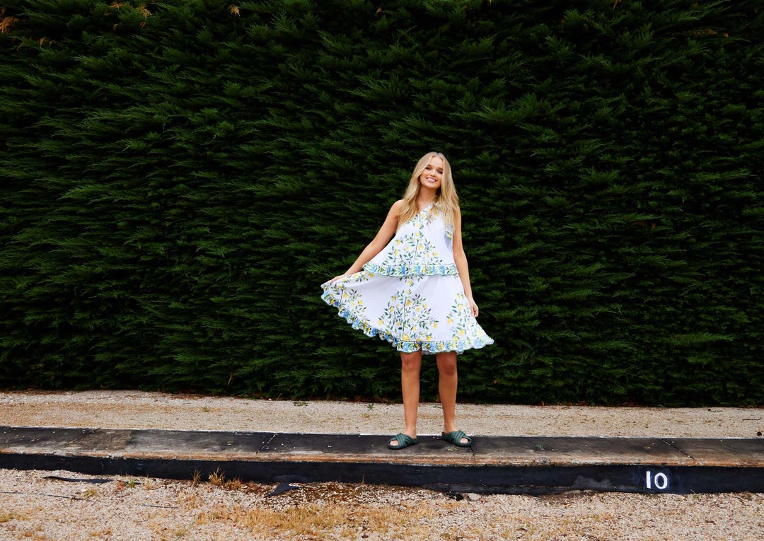 Binny - "THEY CALL ME LEMONCELLO." Linen Viscose One Shoulder Ruffle Midi Dress - Villafranca - Lemon Delicious 6 Binny - "THEY CALL ME LEMONCELLO." Linen Viscose One Shoulder Ruffle Midi Dress - Villafranca - Lemon Delicious