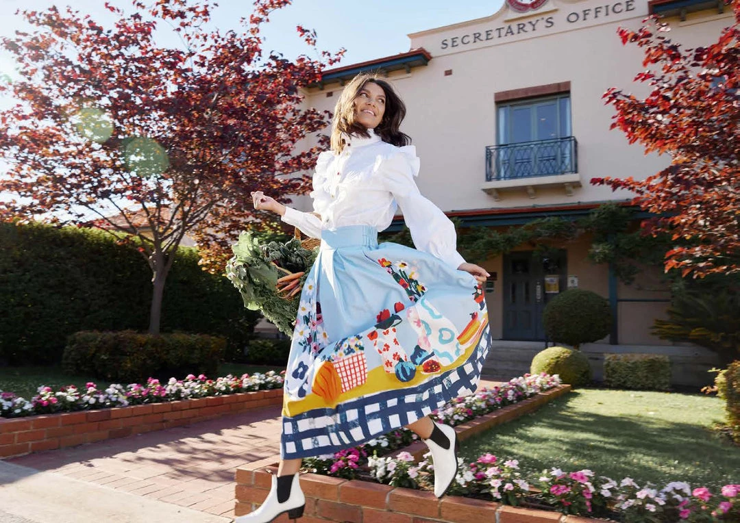 Binny - 'THE C.W.A.' Pintuck & Ruffle Trim Cotton Poplin Shirt With Fruit & Vegetable Buttons 7 Binny - 'THE C.W.A.' Pintuck & Ruffle Trim Cotton Poplin Shirt With Fruit & Vegetable Buttons