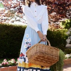 Binny - 'THE C.W.A.' Pintuck & Ruffle Trim Cotton Poplin Shirt With Fruit & Vegetable Buttons 10 Binny - 'THE C.W.A.' Pintuck & Ruffle Trim Cotton Poplin Shirt With Fruit & Vegetable Buttons