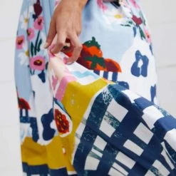 Binny - 'GARDENERS HATS' Cotton Mini Drill Button Through Midi Dress With Self Tie Belt & Pockets