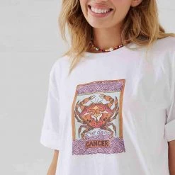 SALE - Binny - "CANCER." Star Signs 100% Cotton Jersey Zodiac Print Tee