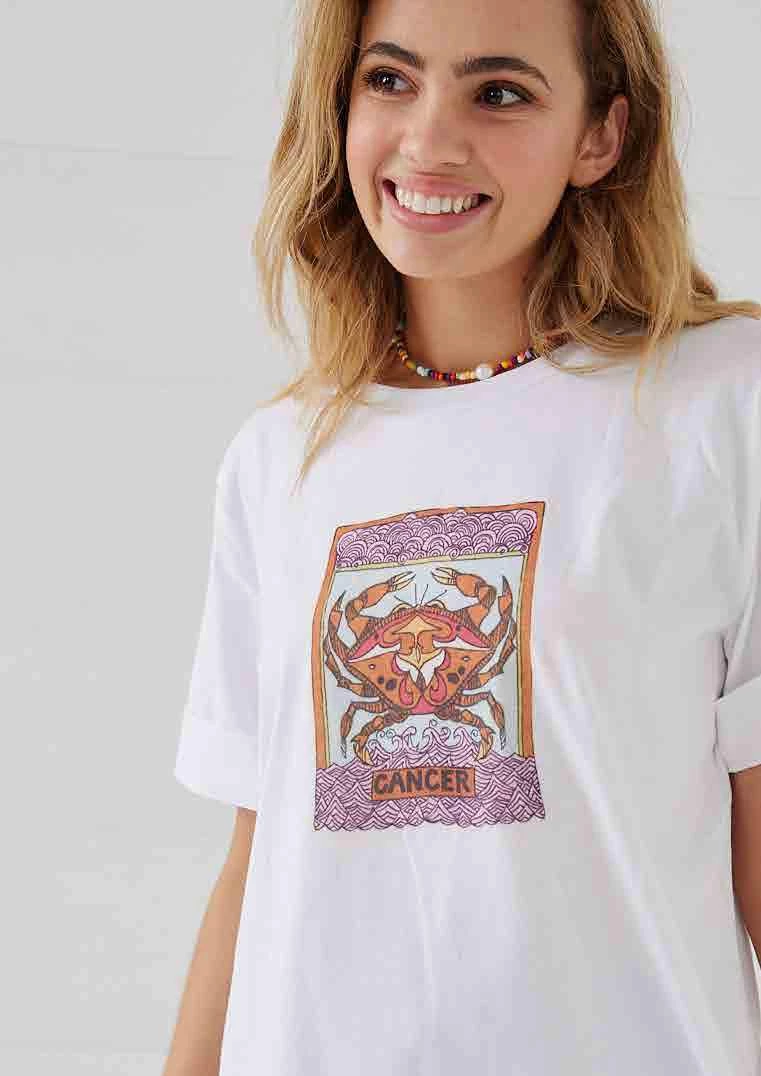 SALE - Binny - "CANCER." Star Signs 100% Cotton Jersey Zodiac Print Tee 3 SALE - Binny - "CANCER." Star Signs 100% Cotton Jersey Zodiac Print Tee