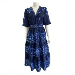 Jaase Lorraine - Blue Daisy Dress - Navy 33988