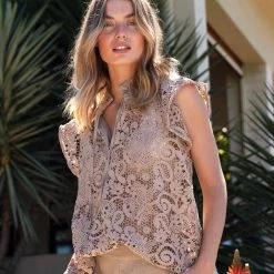 Zoe Kratzmann - Poise Top - Caramello Lace